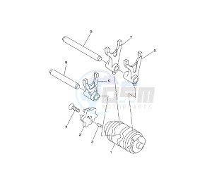 XT X BRA 125 drawing SHIFT CAM AND FORK