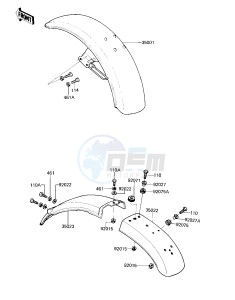 KZ 250 D [CSR] (D2) [CSR] drawing FENDERS -- 81 D2- -