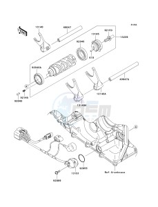 ZX 1000 E [NINJA ZX-10R] (E8F-E9FA) 0E9F drawing GEAR CHANGE DRUM_SHIFT FORK-- S- -