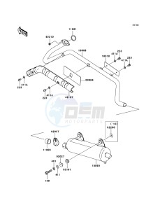 KVF360 4x4 KVF360A6F EU GB drawing Muffler(s)