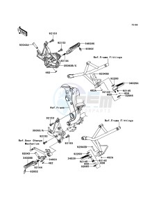 VERSYS KLE650A8F GB XX (EU ME A(FRICA) drawing Footrests