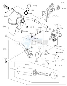 KX85-II KX85DHF EU drawing Muffler(s)