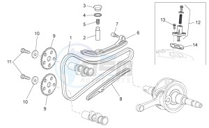 Scarabeo 125-200 Light carb. drawing Chain tensioner