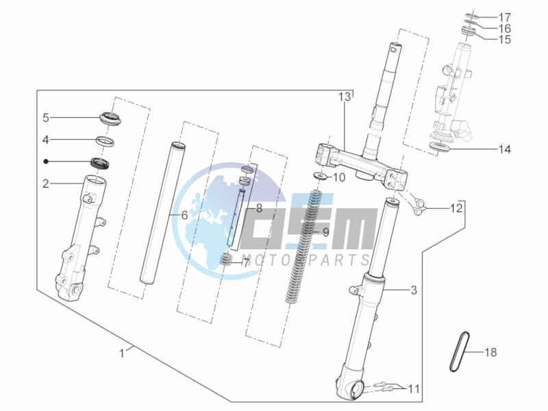 Fork/steering tube - Steering bearing unit