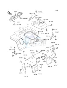 KLF 250 A [BAYOU 250] (A6F-A9F) A8F drawing FRONT FENDER-- S- -