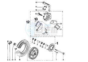 SV GEO - 50 cc drawing FRONT WHEEL (MODEL SV 50T, SPORT)