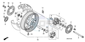 CB600F3A Australia - (U / ST) drawing REAR WHEEL