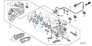 CBF1000A9 UK - (E / ABS MKH) drawing REAR BRAKE CALIPER (CBF1000A/T/S)