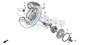 NV600C 400 drawing REAR WHEEL