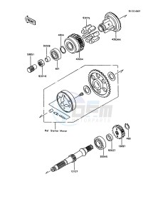 ZX 600 C [NINJA 600R] (C10) [NINJA 600R] drawing SECONDARY SHAFT