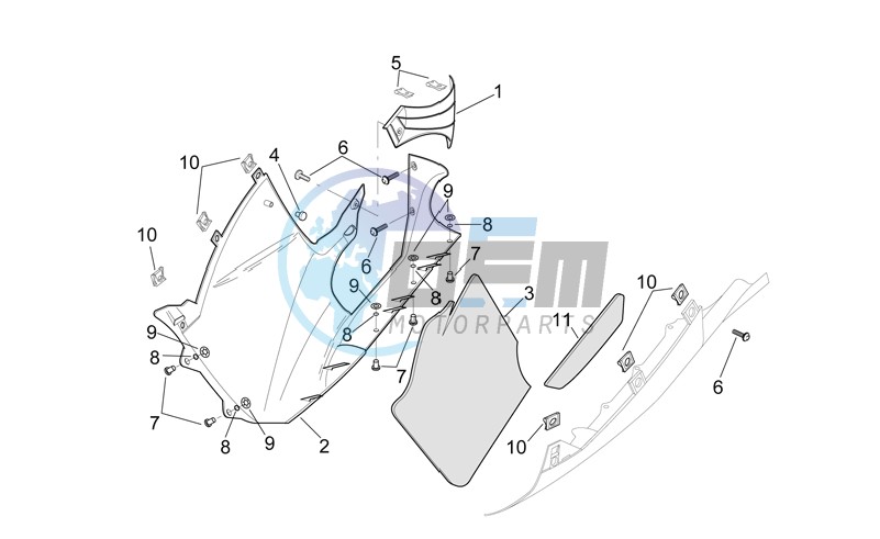 Central body - RH fairings