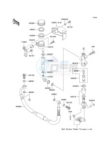 VN 1600 B [VULCAN 1600 MEAN STREAK] (B6F-B8FA) B7F drawing REAR MASTER CYLINDER