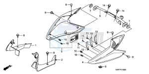 CBF125MD CBF125M UK - (E) drawing FRONT SIDE COWL