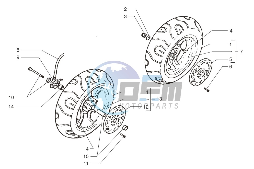 Front wheel-Rear wheel