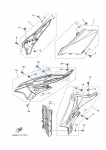 YZ85LW YZ85 (B0GG) drawing SIDE COVER