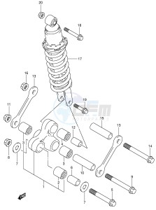 SV650S (E2) drawing REAR CUSHION LEVER