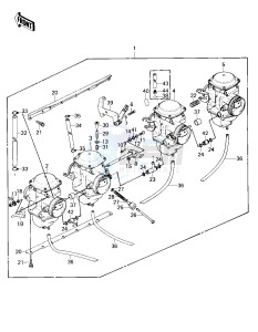 KZ 750 E (E1) drawing CARBURETOR ASSY   -- 80 KZY 50-E1- -