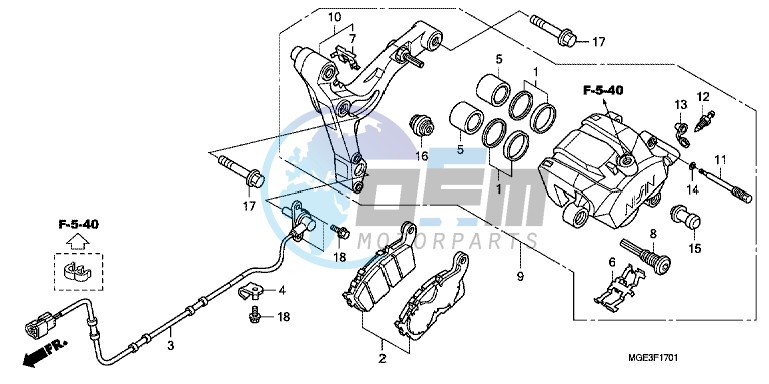 REAR BRAKE CALIPER (VFR1200FD)