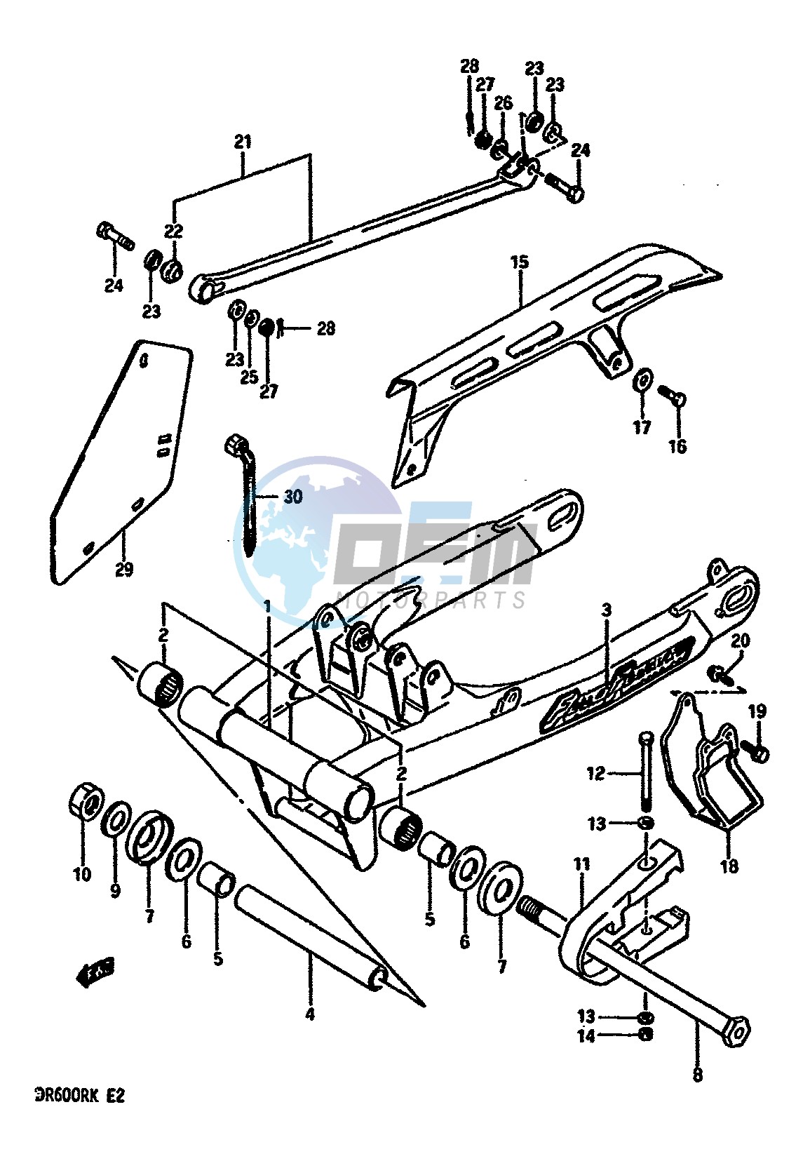 REAR SWINGING ARM (MODEL G H J)