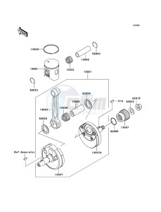 KX125 KX125M8F EU drawing Crankshaft/Piston(s)