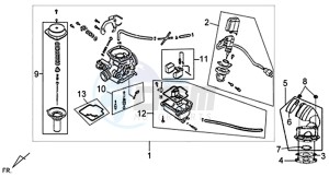 X'PRO 50 (45 KM/H) (AE05W4-FR) (L4-M1) drawing CARBURATEUR