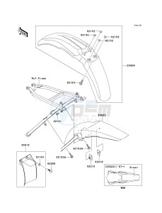 KX 250 R (R6F-R7F) R7F drawing FENDERS