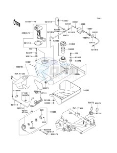 KVF 700 A [PRAIRIE 700 4X4] (A1-A2) [PRAIRIE 700 4X4] drawing FUEL TANK