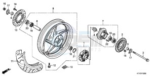 CBR125RSD CBR125RS UK - (E) drawing REAR WHEEL