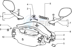 Hexagon 125 EXS1T 125cc drawing Handlebars and driving mirror cover