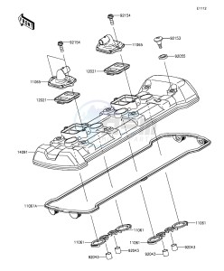 Z1000SX_ABS ZX1000MFF FR GB XX (EU ME A(FRICA) drawing Cylinder Head Cover