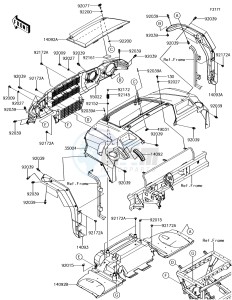 MULE PRO-DX KAF1000EHF EU drawing Front Fender(s)