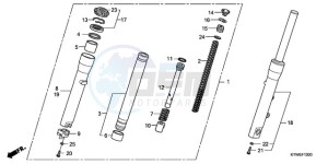 SH300A9 France - (F / ABS CMF) drawing FRONT FORK