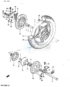 GSX1100 (Z-D) drawing REAR WHEEL (GSX1100EZ)