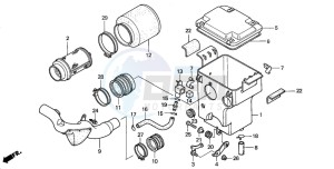 TRX350FM FOURTRAX 350 4X4 drawing AIR CLEANER