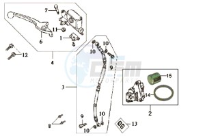 DD50 FIX drawing VOORBRAKE CALIPER / BRAKE LEVER /BRAKE LINES