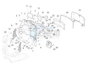 GTS 300 ie Super ABS (USA) (AU, HK) drawing Front glove-box - Knee-guard panel