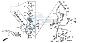 CB1300SA9 Australia - (U / ABS BCT MME TWO) drawing FR. BRAKE MASTER CYLINDER (CB1300A/CB1300SA)