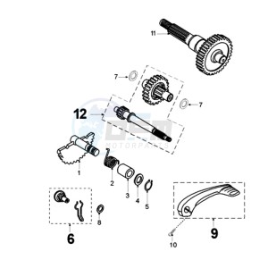 FIGHT RW3A drawing DRIVE SHAFTS / KICKSTARTER