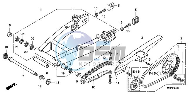 SWINGARM/CHAIN CASE