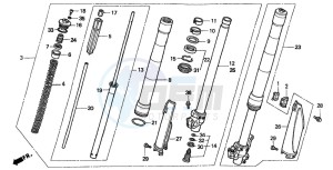 CR125R drawing FRONT FORK