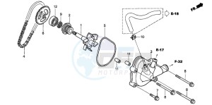 VTR1000F FIRE STORM drawing WATER PUMP