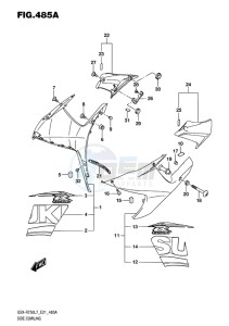 GSX-R750 EU drawing SIDE COWLING (YSF)