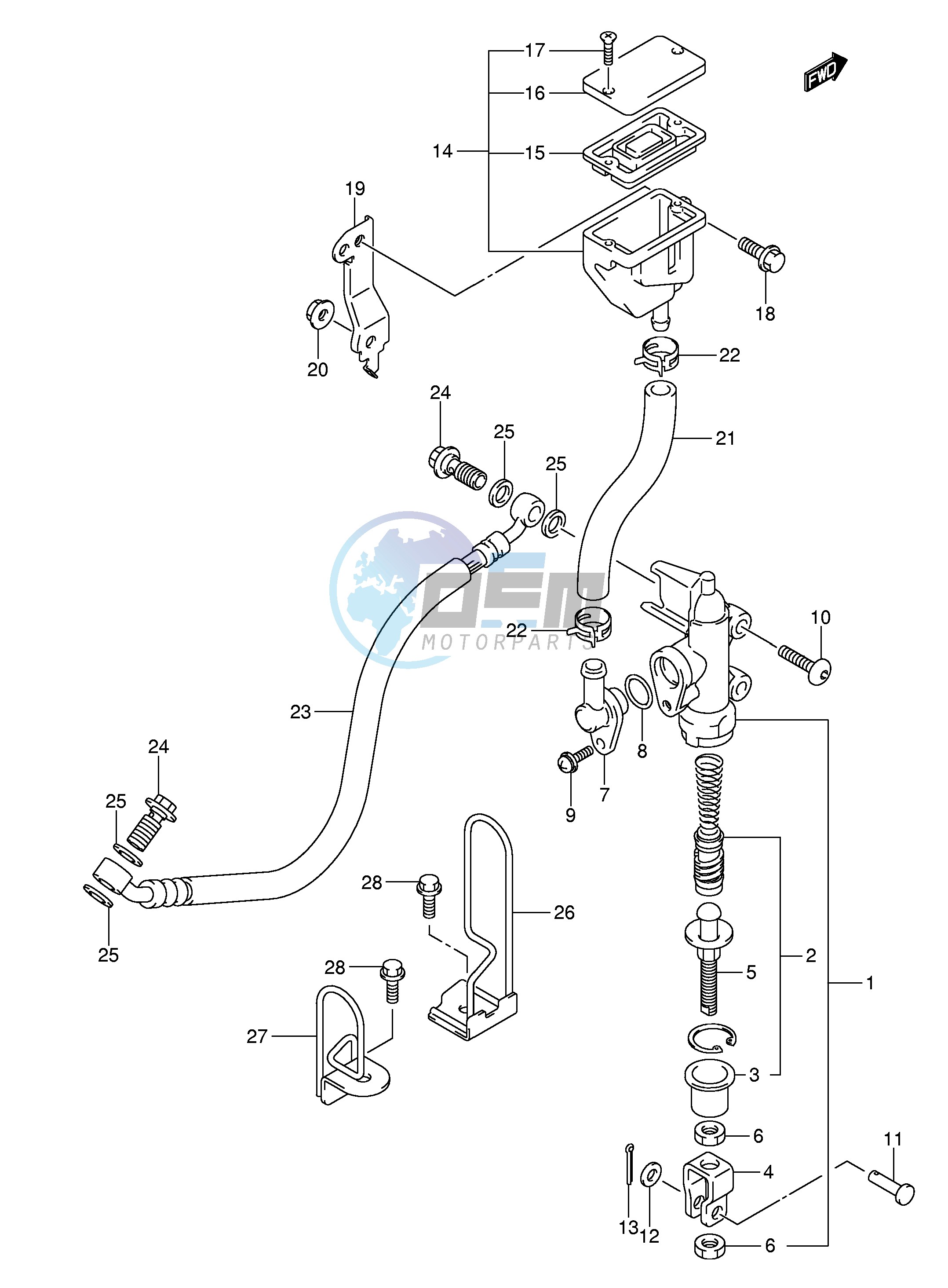 REAR MASTER CYLINDER (MODEL K3)