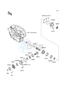 KRF 750 A [TERYX 750 4X4] (A8F) A8F drawing FRONT BEVEL GEAR