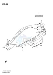 AN400 (E2) Burgman drawing FRAME COVER (AN400ZAL1 E19)