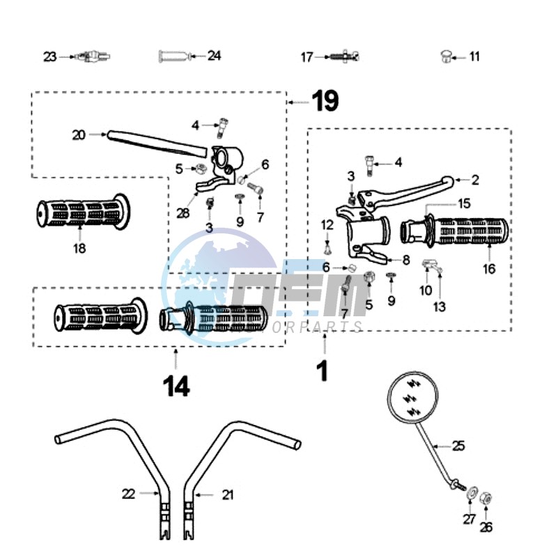 HANDLEBARS WITH STRIP