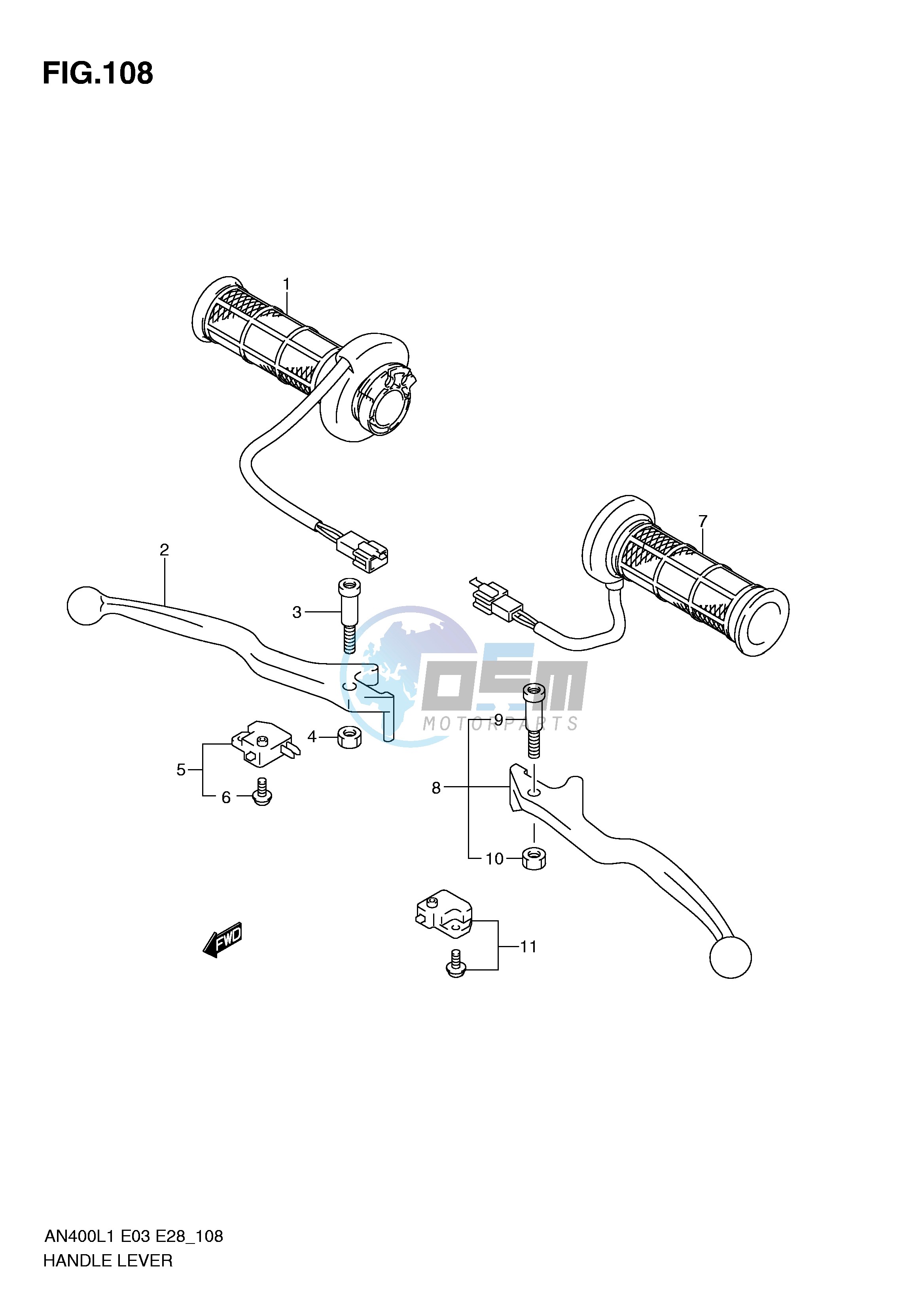 HANDLE LEVER (AN400ZAL1 E28)