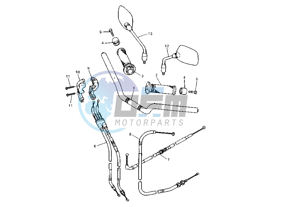 STEERING HANDLE-CABLE MY96-97