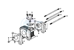 MIO 50I 45KMH (L8) EU EURO4 drawing CYLINDER / TOP GASKET / LOWER GASKET