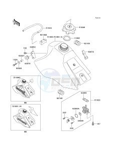 KX 80 W [KX80] (W1-W3) [KX80] drawing FUEL TANK